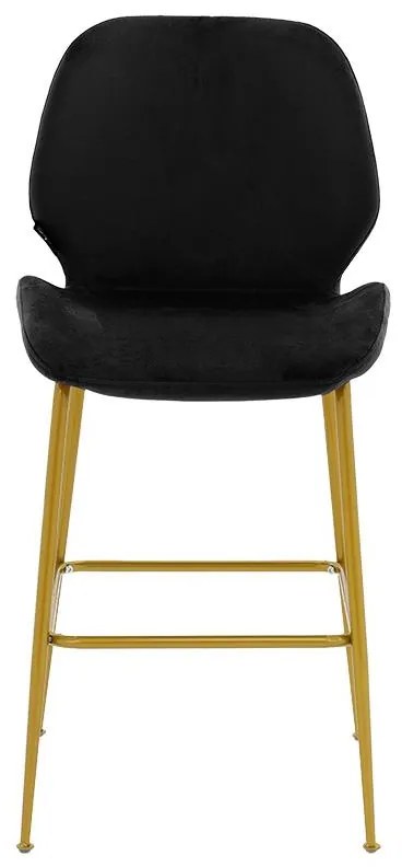 Σκαμπό bar Impel μεταλλικό χρυσό-βελούδο μαύρο 2αδα 48x61x103 εκ.