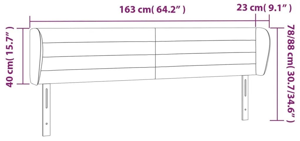 Κεφαλάρι με Πτερύγια Μπλε 163x23x78/88 εκ. Υφασμάτινο 3117296
