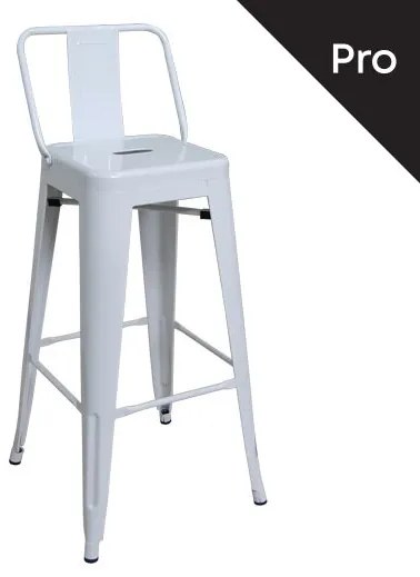 WOODWELL RELIX Σκαμπό Bar-Pro με Πλάτη, Μέταλλο Βαφή Άσπρο 43x43x76/100cm Ε5199