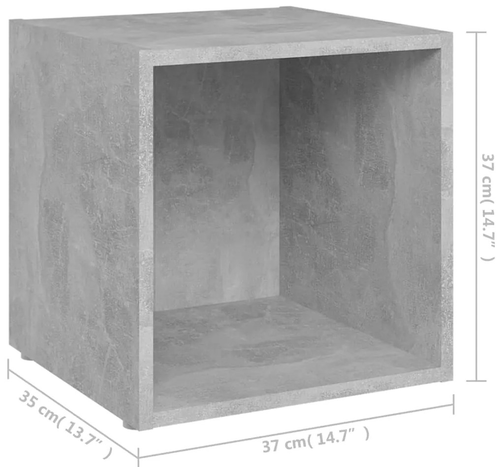 Έπιπλα Τηλεόρασης 4 τεμ. Γκρι Σκυροδ. 37x35x37 εκ. Επεξ. Ξύλο 805512