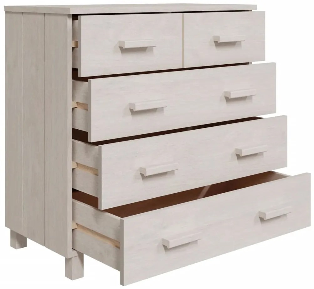 vidaXL Ντουλάπι HAMAR Λευκό 79 x 40 x 80 εκ. από Μασίφ Ξύλο Πεύκου