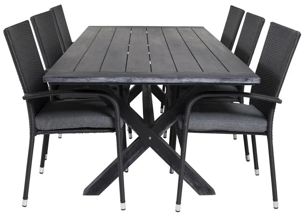 Σετ Τραπέζι και καρέκλες Dallas 2304, Ξύλο, Πλαστικό ψάθινο, Ξύλο: Ακακία, Μαξιλάρι καθίσματος: Ναι | Epipla1.gr