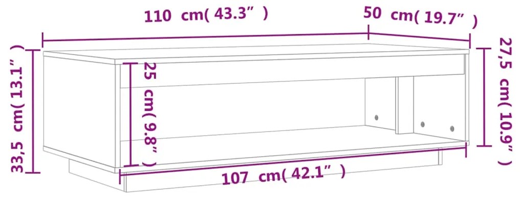 ΤΡΑΠΕΖΑΚΙ ΣΑΛΟΝΙΟΥ ΚΑΦΕ ΚΕΡΙΟΥ 110X50X33,5ΕΚ. ΜΑΣΙΦ ΞΥΛΟ ΠΕΥΚΟΥ 844135