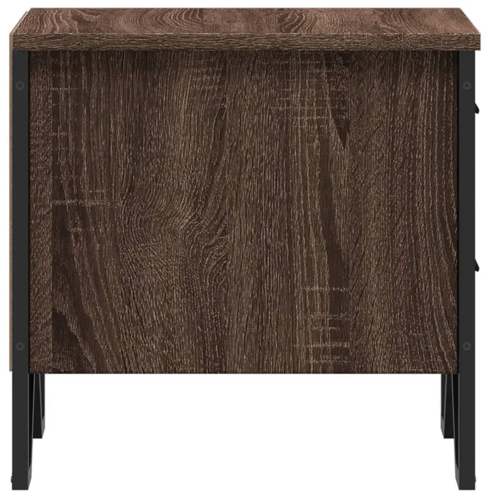 vidaXL Κομοδίνα 2 τεμ. Καφέ Δρυς 40x41x40 εκ. από Επεξεργ. Ξύλο