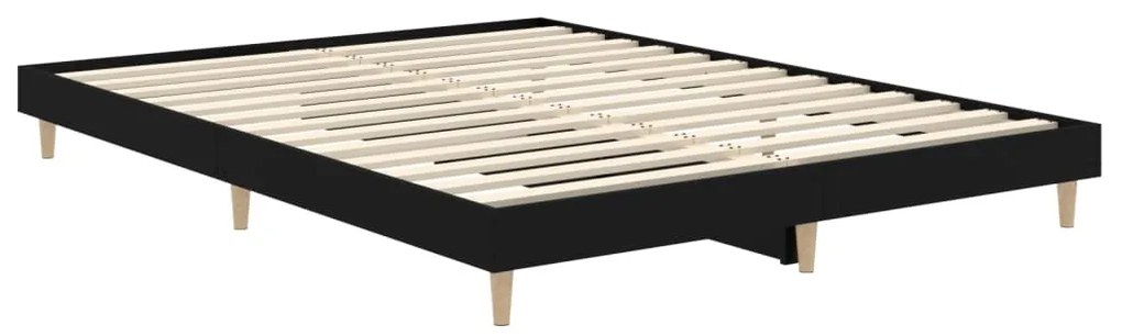 vidaXL Πλαίσιο Κρεβατιού Μαύρο 140 x 190 εκ. Επεξεργασμένο Ξύλο