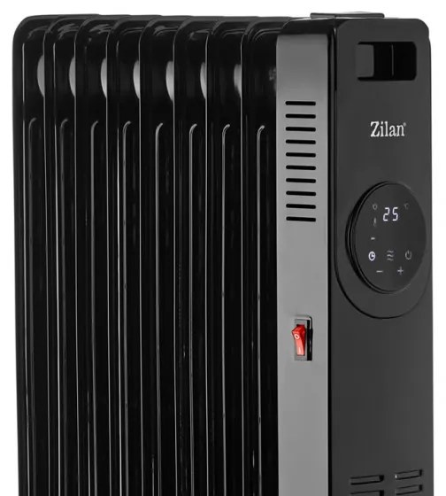 Καλοριφέρ Λαδιού  Zilan ZLN8416, 2000 W, 9 πτερύγια, 3 βαθμίδες, Τηλεχειριστήριο, Θερμοστάτης, Μαύρο