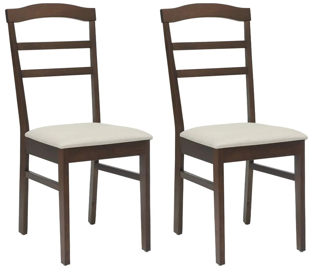 vidaXL Καρέκλα τραπεζαρίας 2 pcs Ανοιχτό Καφέ και Ανοιχτό