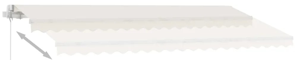 vidaXL Τέντα Συρόμενη Χειροκίνητη με LED Κρεμ 450 x 350 εκ.