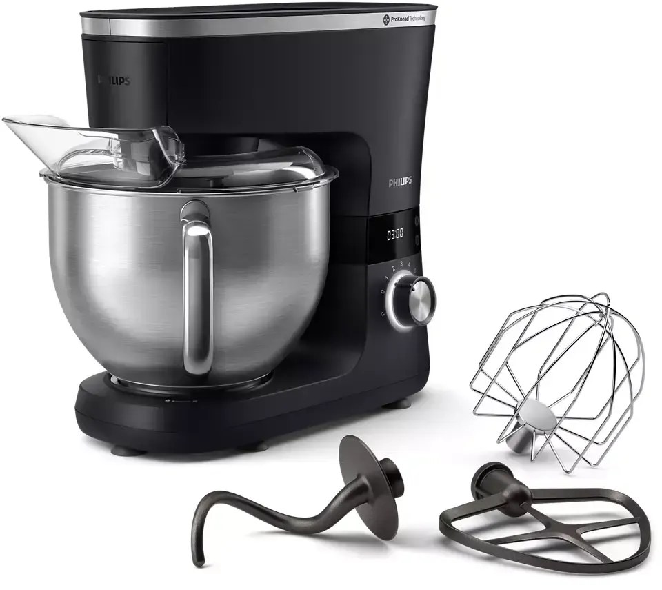Philips HR7962/01 Κουζινομηχανή με Ανοξείδωτο Κάδο 5.5lt, Mαύρη, 1000W