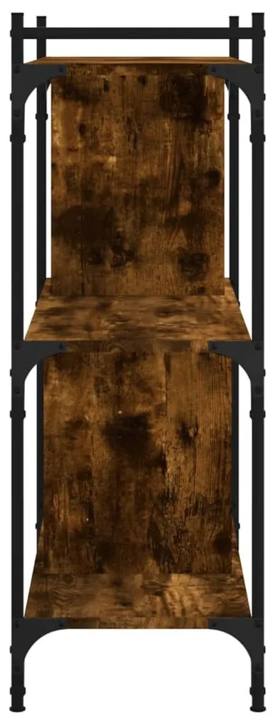 vidaXL Βιβλιοθήκη 3 Επιπέδων Καπνιστή Δρυς 76 x 32 x 88 εκ. Επεξ. Ξύλο