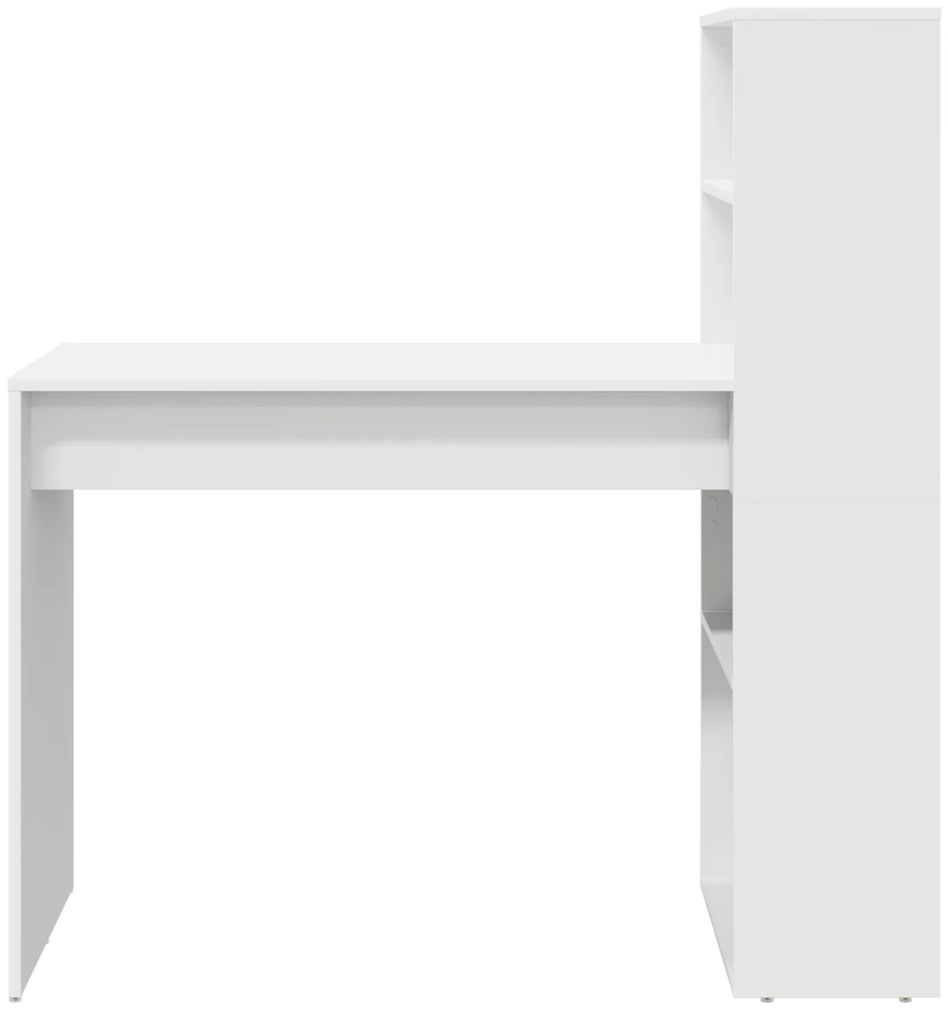 vidaXL Γραφείο με Αποθήκευση Λευκό 113x54x120 εκ. Επεξεργασμένο Ξύλο
