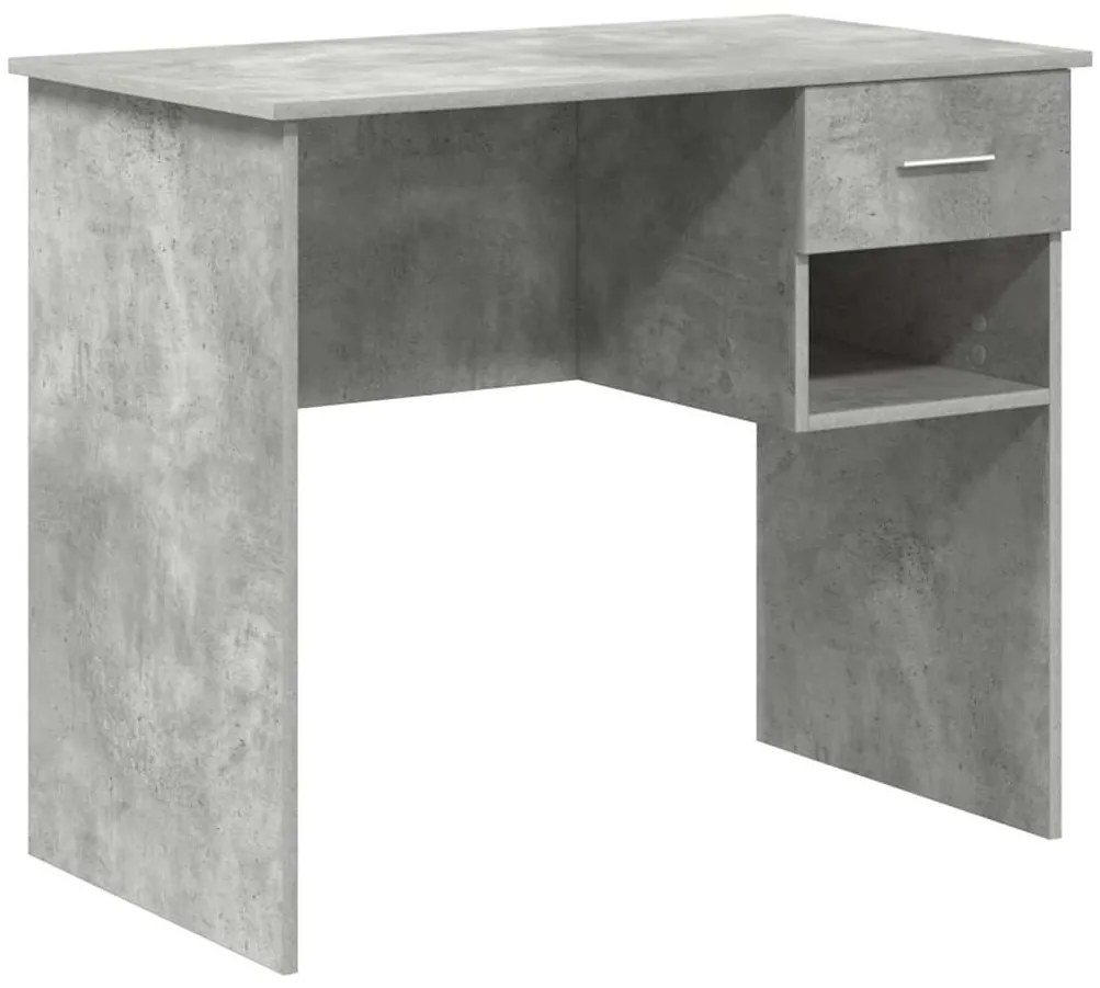 vidaXL Γραφείο Γκρι σκυροδέματος 90 x 49.5 x 75 εκ. Επεξεργασμένο ξύλο
