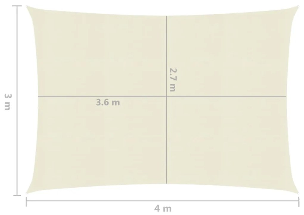 Πανί Σκίασης Κρεμ 3 x 4 μ. από HDPE 160 γρ./μ²  - Κρεμ