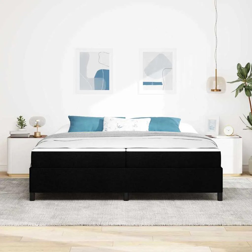 vidaXL Κρεβάτι με ελατήρια Μαύρο 200 x 200 cm
