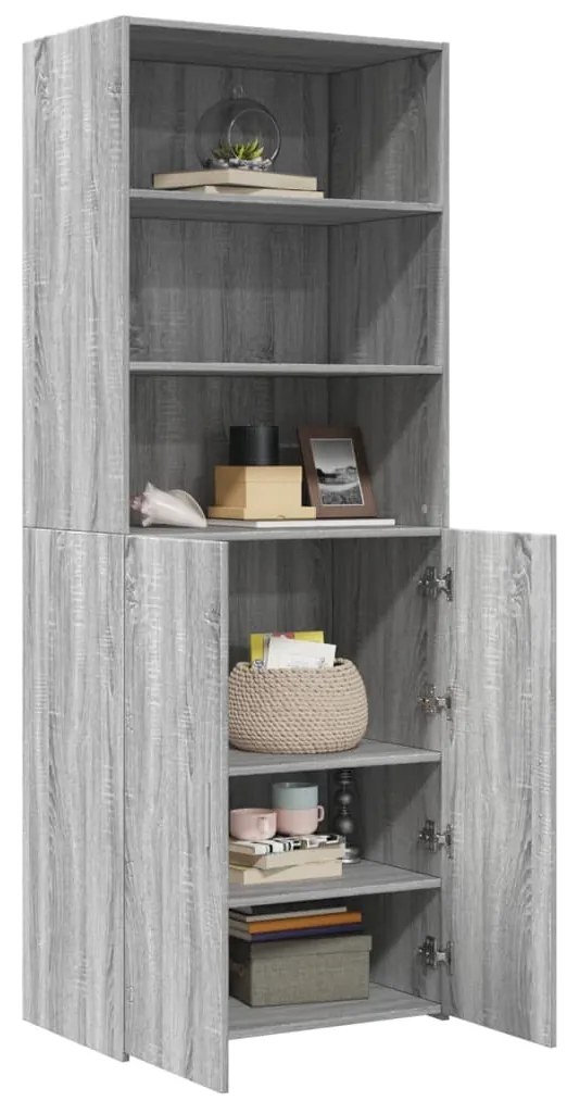 vidaXL Ντουλάπι Γκρι Sonoma 70x42,5x185 εκ. από Επεξεργασμένο Ξύλο