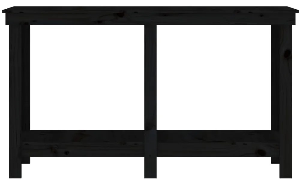 vidaXL Πάγκος Εργασίας Μαύρος 140x50x80 εκ. από Μασίφ Ξύλο Πεύκου
