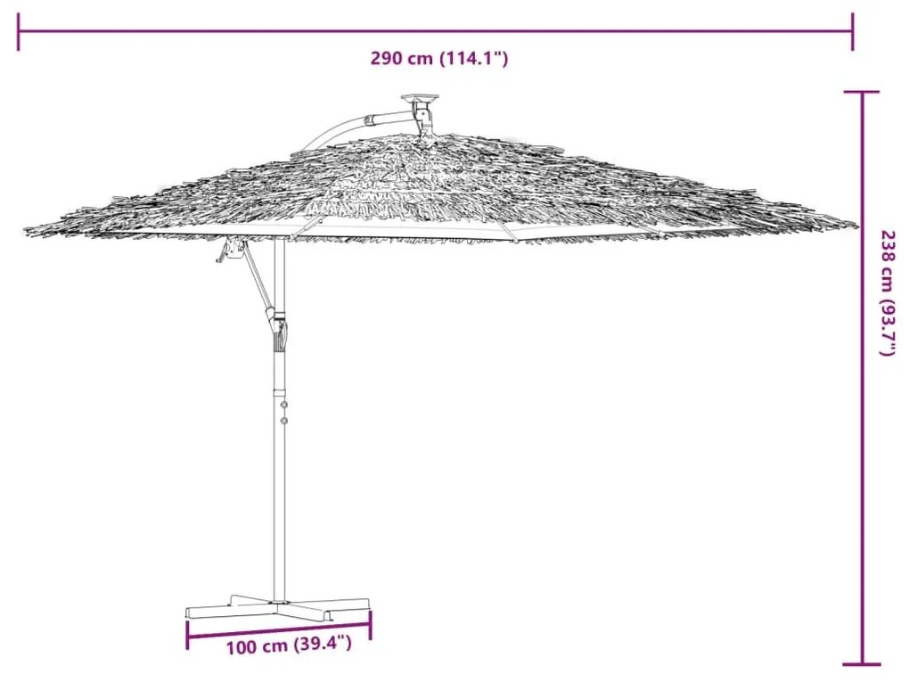 Ομπρέλα Κήπου με Ατσάλινο Ιστό Καφέ 290x290x238 εκ. - Καφέ