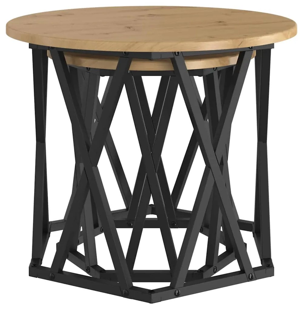 vidaXL Τραπεζάκι Πλευράς 2 pcs artisan δρυς 50 x 50 x 40 cm
