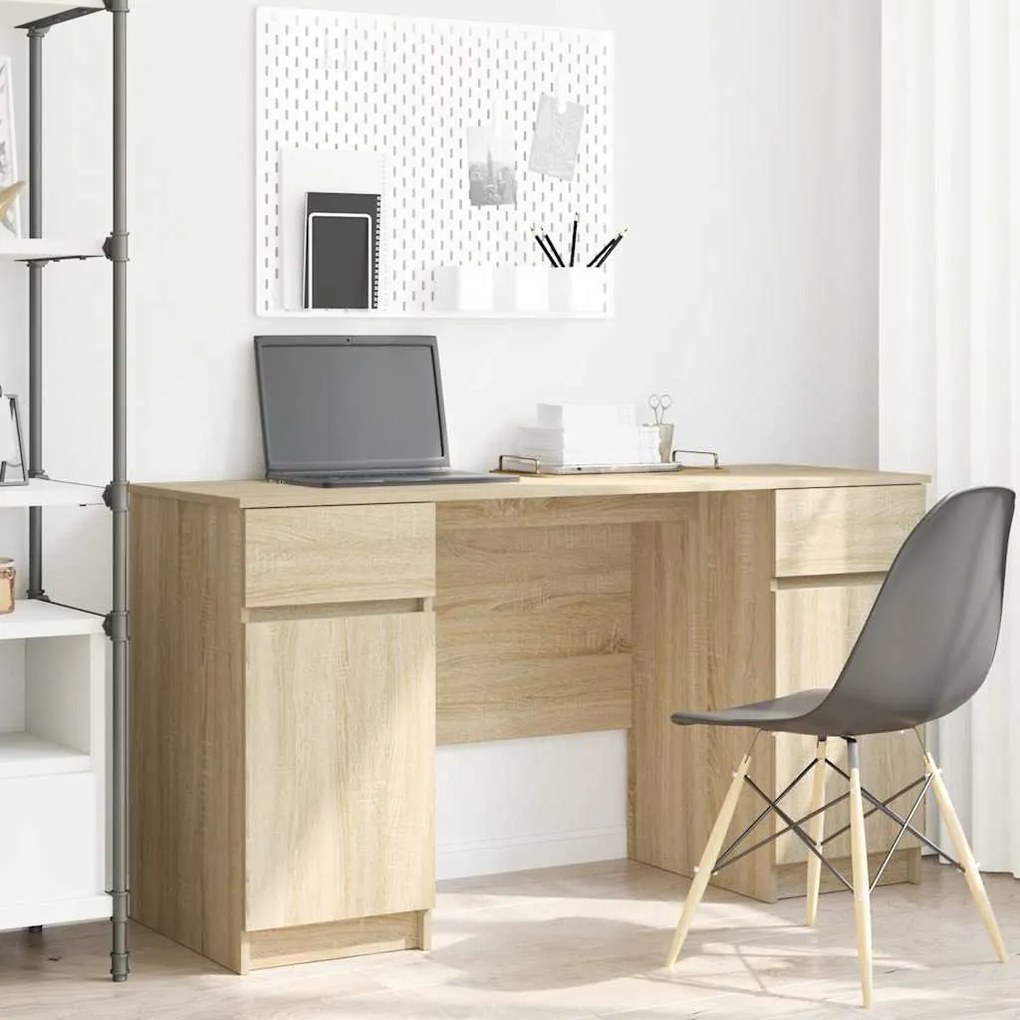 vidaXL Γραφείο Sonoma Δρυς 140 x 49 x 76 εκ. Επεξεργασμένο ξύλο