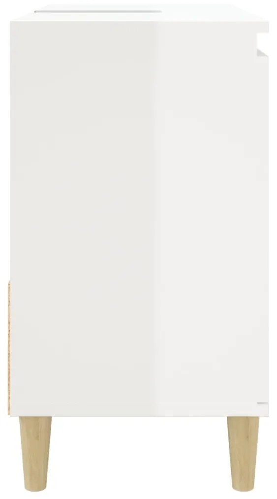 Ντουλάπι Μπάνιου Γυαλιστερό Λευκό 65x33x60 εκ. Επεξεργ. Ξύλο - Λευκό