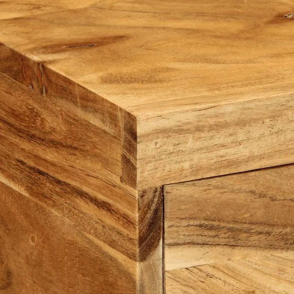 Επίτοιχο ντουλάπι τηλεόρασης 80x30x19 cm Μασίφ ξύλο ακακίας - Καφέ