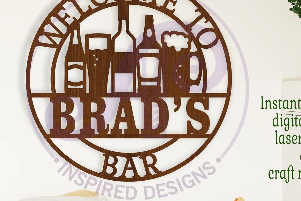 Σετ των 3 Intra απο ξύλο plywood 3mm-4mm πάχος Σημάδι ονόματος γραμμής, Καλώς ήλθατε στο Σήμα γραμμής ονόματος Δίασταση 6x6 cm INTRAFABR-108545660