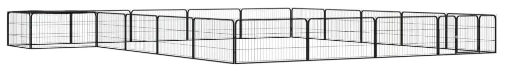 Παρκοκρέβατο Σκύλου 20 Πάνελ Μαύρο 100x50εκ Ατσάλι Βαφή Πούδρας