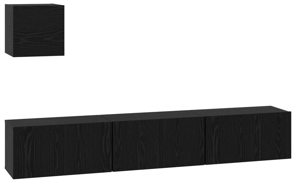 vidaXL Σετ επίπλου τηλεόρασης 4 pcs Μαύρη δρυς 60 x 30 x 30 cm