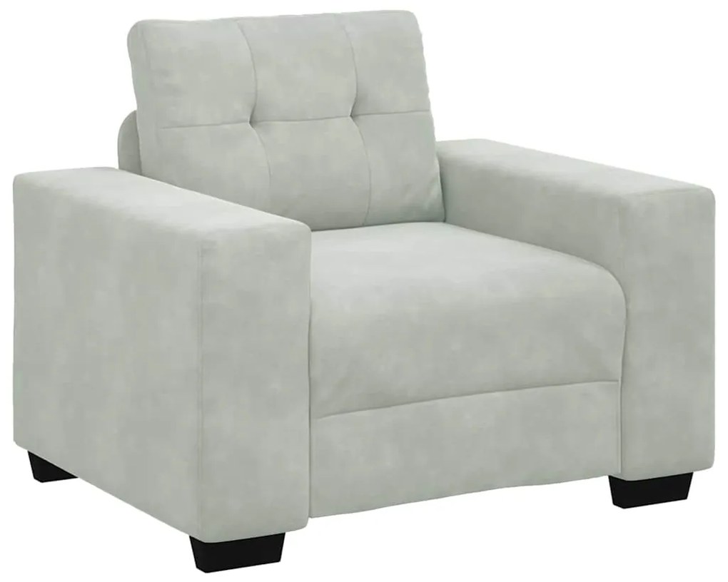 vidaXL Σετ Καναπέ με μαξιλάρι 3 pcs Γκρι 221 x 78 x 80 εκ Βελούδο