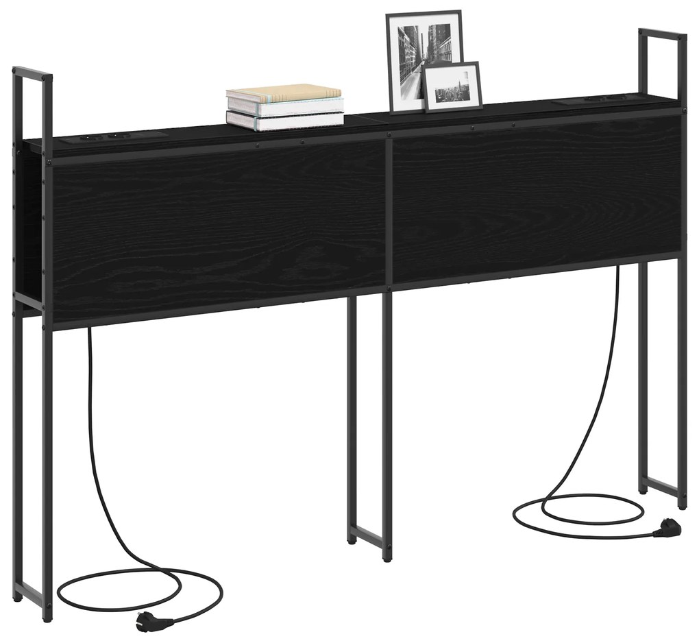 vidaXL Κεφαλάρι Αποθήκης Μαύρη δρυς 135 cm Επεξεργασμένο ξύλο