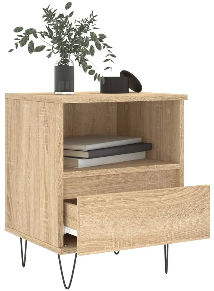 vidaXL Κομοδίνο Sonoma Δρυς 40 x 35 x 50 εκ. από Επεξεργ. Ξύλο