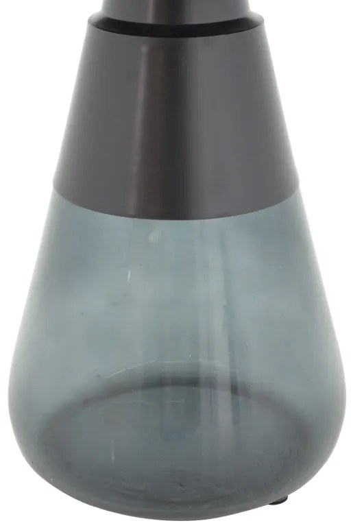 Βοηθητικό τραπέζι Kunlo Inart μαύρο μέταλλο-μαύρο γυαλί Φ50x53.5εκ