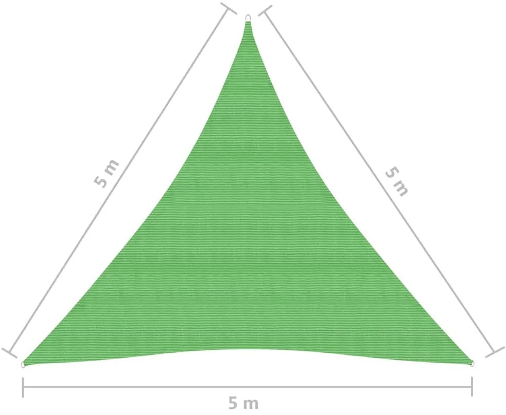 Πανί Σκίασης Ανοιχτό Πράσινο 5 x 5 x 5 μ. από HDPE 160 γρ./μ² - Πράσινο