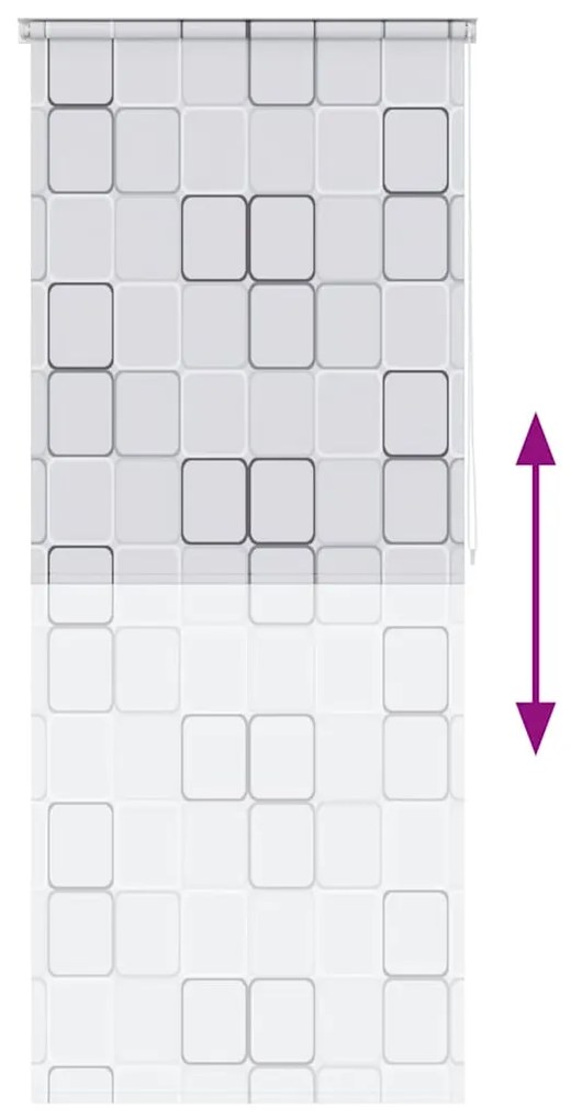 vidaXL Κουρτίνα Μπάνιου Ρολό Τετράγωνο Σχέδιο 80 x 240 εκ.