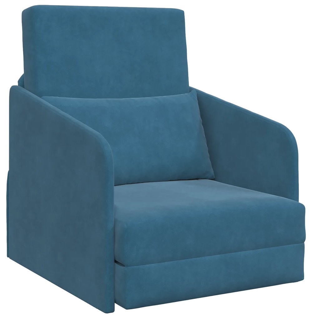 vidaXL Καναπές Κρεβάτι 2 σε 1 Μπλε 65x80x83 cm Βελούδιο