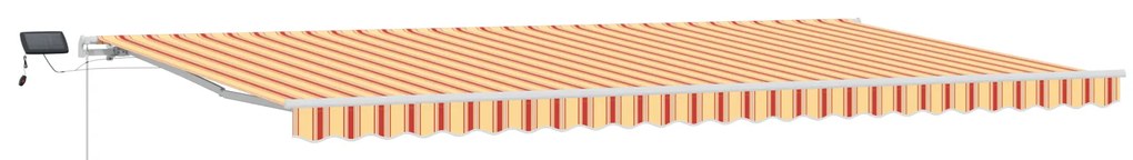 vidaXL Χειροκίνητη Αναδιπλούμενη Τέντα με LED Κίτρινη και Πορτοκαλί 600x350 εκ.