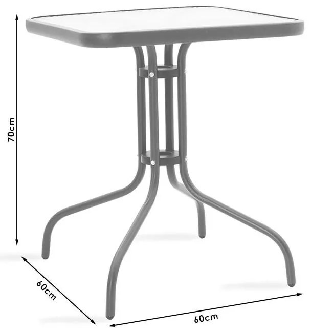 Τραπεζαρία Watson-Calan σετ 3τεμ μέταλλο-textilene καφέ 60x60x70εκ