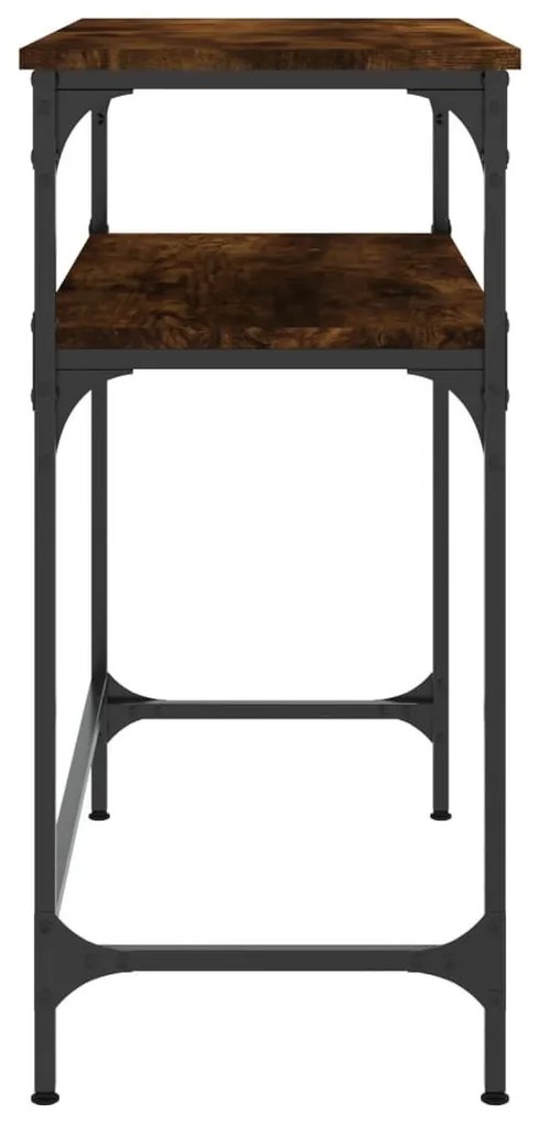 Τραπέζι Κονσόλα Καπνιστή Δρυς 75x35,5x75 εκ. Επεξεργ. Ξύλο - Καφέ