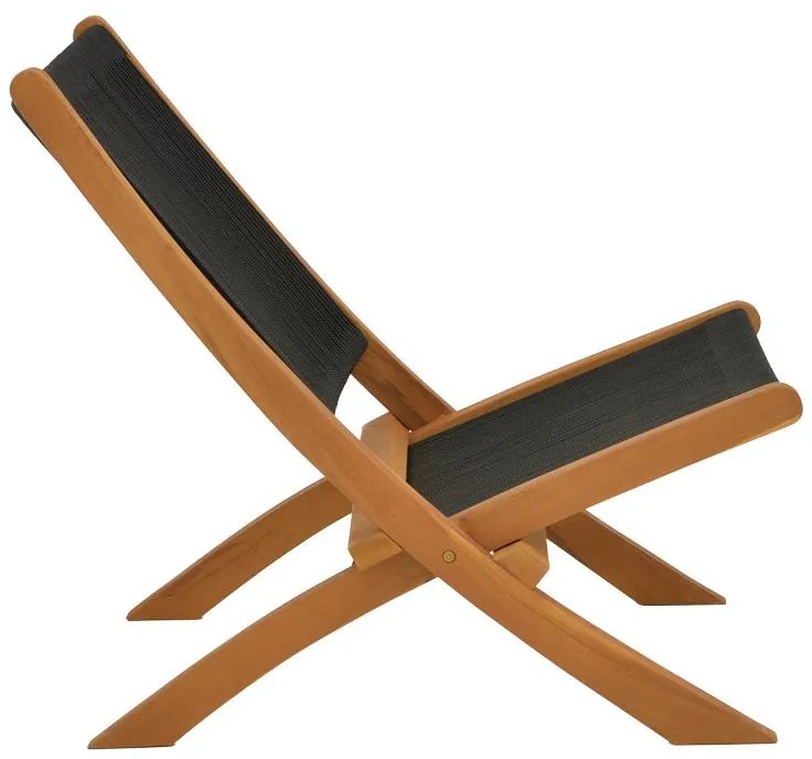 Καρέκλα - Πολυθρόνα Seeal teak ξύλο και σχοινί σε μαύρη απόχρωση 61x76x72 εκ. 61x76x72 εκ.