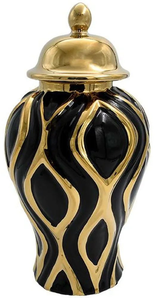 Βάζο Κεραμικό 374-224-418 16x25cm Black-Gold Ceramic