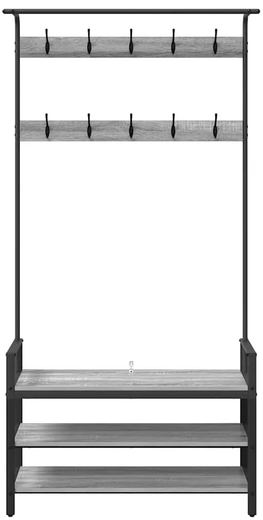 vidaXL Κρεμάστρα Γκρίζο Σονομα 95 x 34 x 184 εκ Επεξεργασμένο ξύλο