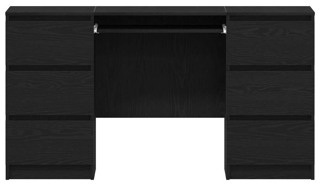 vidaXL Γραφεία 2 τεμάχια Μαύρο Δρύς 140x50x76 εκ Κατασκευασμένο ξύλο