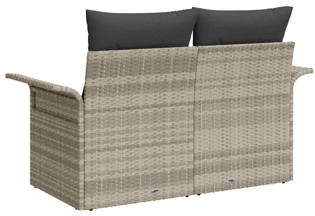 vidaXL Καναπές Κήπου Ανοιχτό γκρι 141 x 62 x 69 εκ. συνθετικό ρατάν