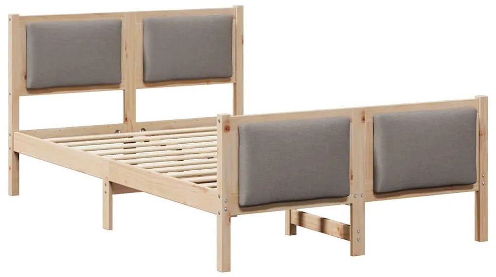 vidaXL Σκελετός Κρεβατιού με κεφαλάρι Taupe 120 x 200 cm ύφασμα