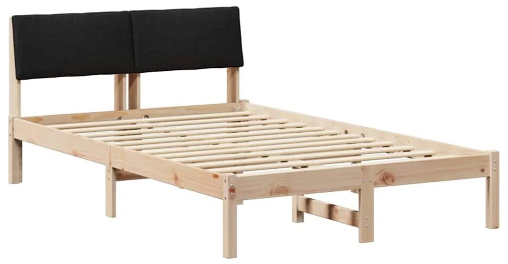 vidaXL Σκελετός Κρεβατιού με κεφαλάρι Καφέ και μαύρο 120 x 190 cm