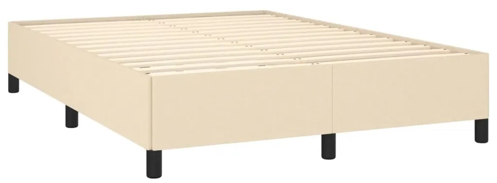 Κρεβάτι Boxspring με Στρώμα Κρεμ 140x190 εκ. Υφασμάτινο - Κρεμ