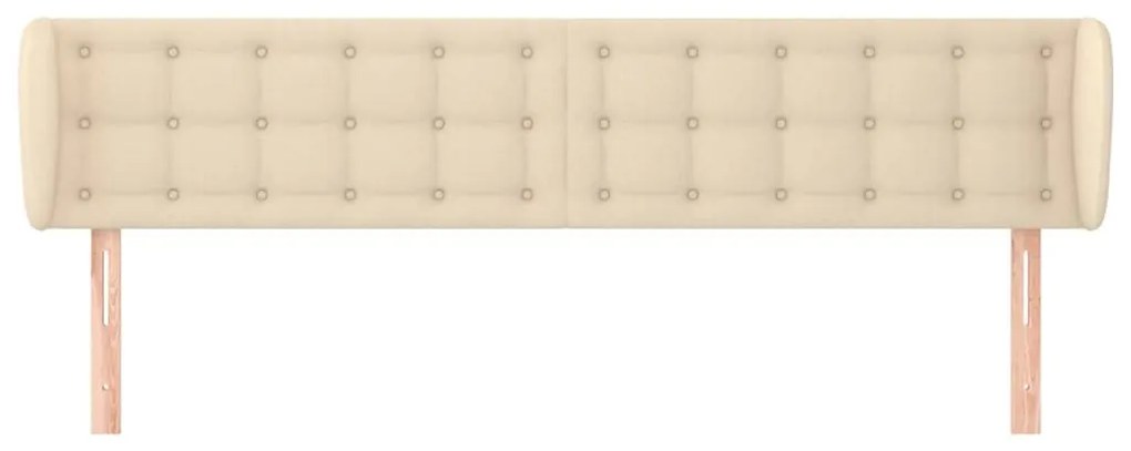 Κεφαλάρι με Πτερύγια Κρεμ 163x23x78/88 εκ. Υφασμάτινο - Κρεμ