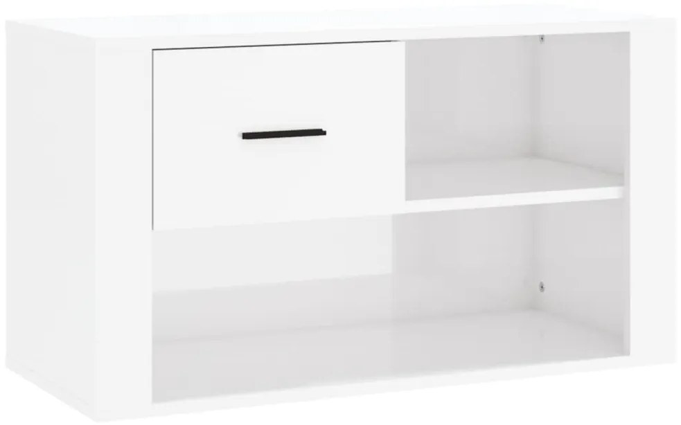 vidaXL Παπουτσοθήκη Γυαλιστερό Λευκό 80x35x45 εκ. Επεξεργασμένο Ξύλο