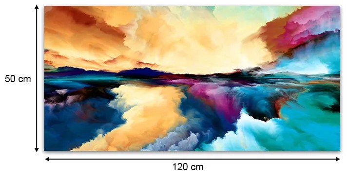 Πίνακας σε καμβά "Abstract Clouds" Megapap ψηφιακής εκτύπωσης 120x50x3εκ.