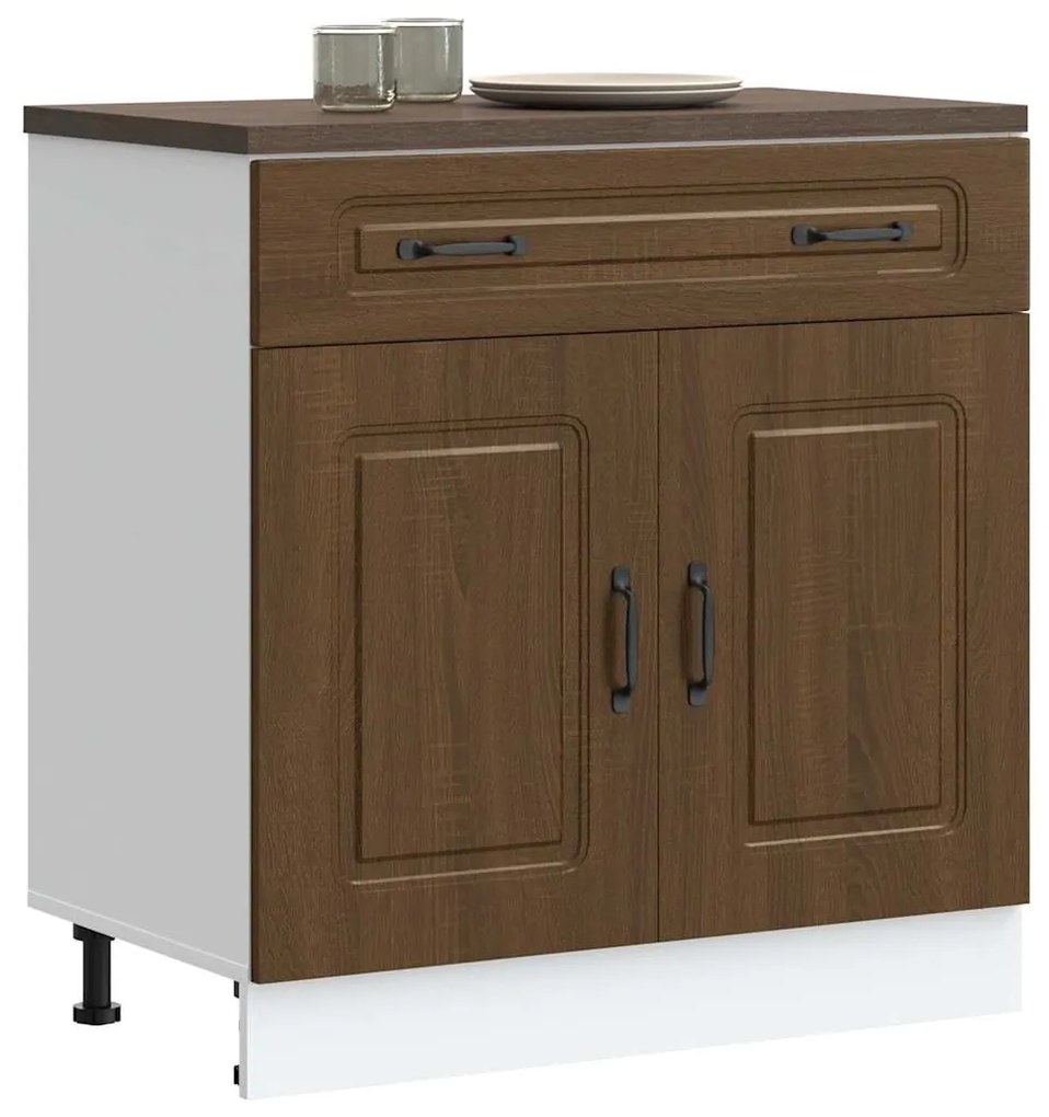 ντουλάπι βάσης κουζίνας Kalmar Καφέ δρυς Επεξεργασμένο Ξύλο